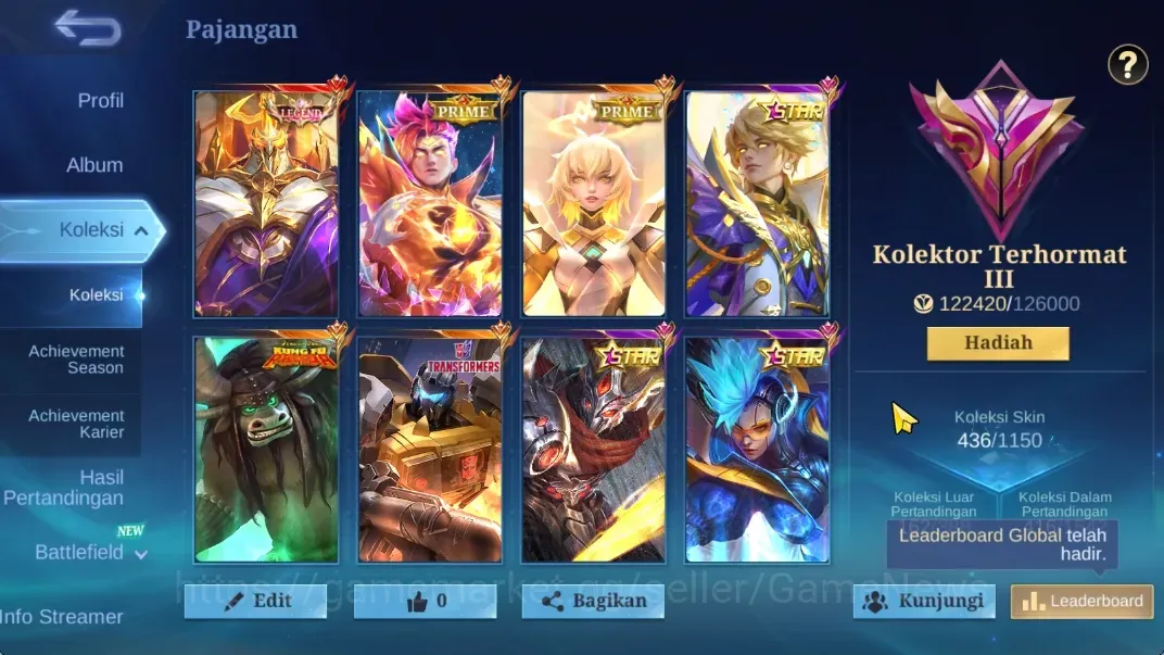 Mobile Legends: Bang Bang Accounts Others Hero 133|Skin 436|Recall TLPH|Legend Johnson,KungfuPanda Thamuz,Tf 1