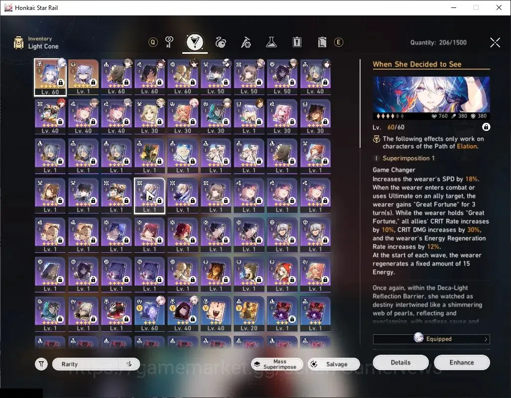 Honkai Star Rail Accounts Asia|TL 62|Premium Elation|11 Limited|Yao Guang+Si image 5