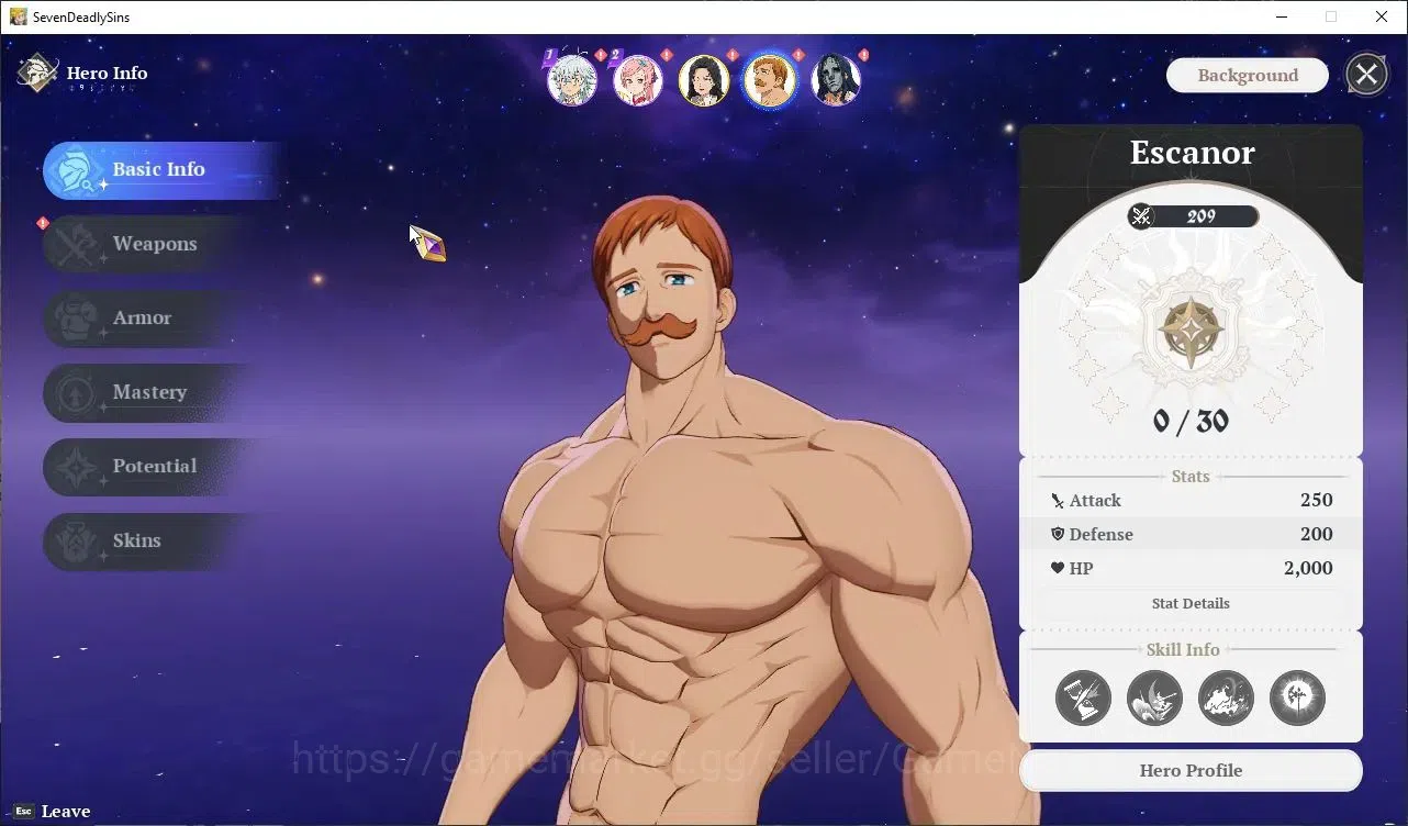 The Seven Deadly Sins: Origin Accounts EUROPE |Fresh Starter Lvl 2| 2 SSR| Escanor, Guila, & 3 SR |2 SSR Selector|Act 1 2