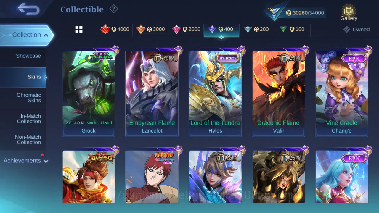 Mobile Legends: Bang Bang Accounts Others Hero 93 | skin 139 | cc natalia | epic vexana | epic roger | spongebob cyclops 12