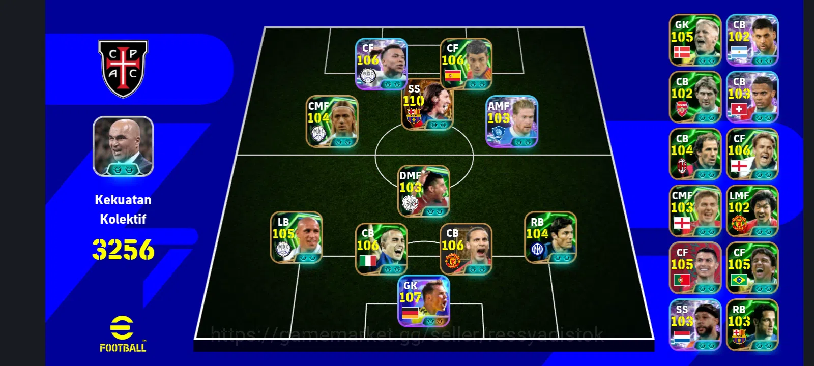 eFootball Accounts Legends & Iconic Players EFOOTBALL COLLECTIVE 3256+ | 4 MANAGER BOOSTER, STARTER FOR TO PLAY,GG 1