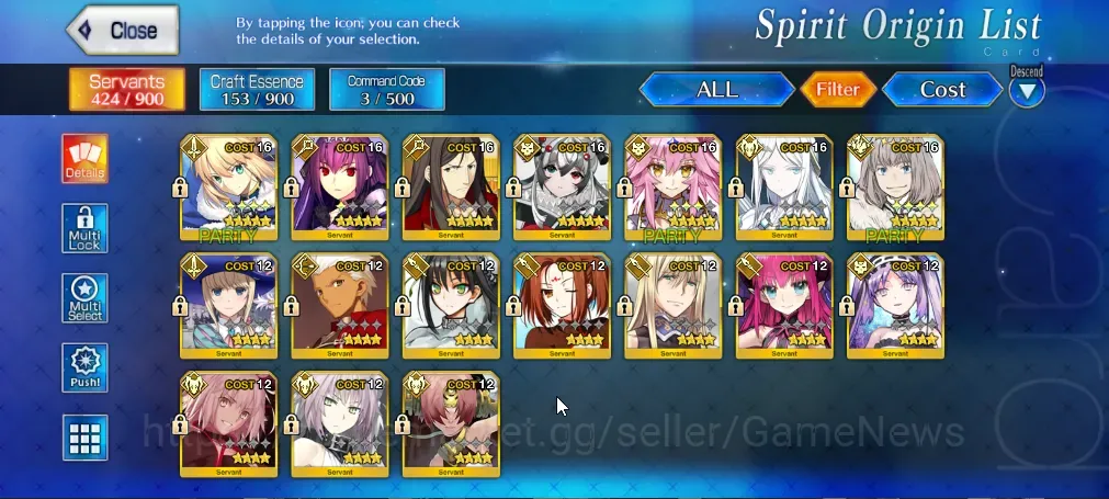 Fate-Grand Order Accounts NA Septem Lv 33|RGO|7 SSR Oberon,Koyan Light,Skadi Caster,Waver,Artoria,Kashin Koji,Galatea|77 1
