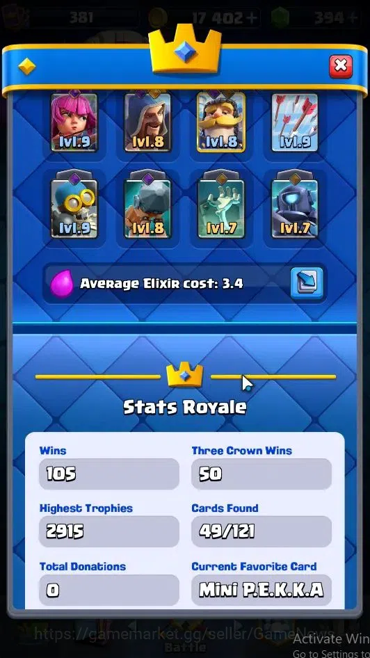 Clash Royale Accounts Lv381 |KTL 9|Trophy 2915|Card 49/121|1 Hero, 3 EVO image 3