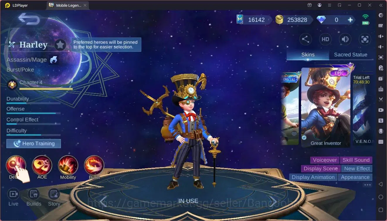 Mobile Legends: Bang Bang Accounts Global|Hero 132|Skin 225|Expert|Sparkle Fredrin|Me image 3