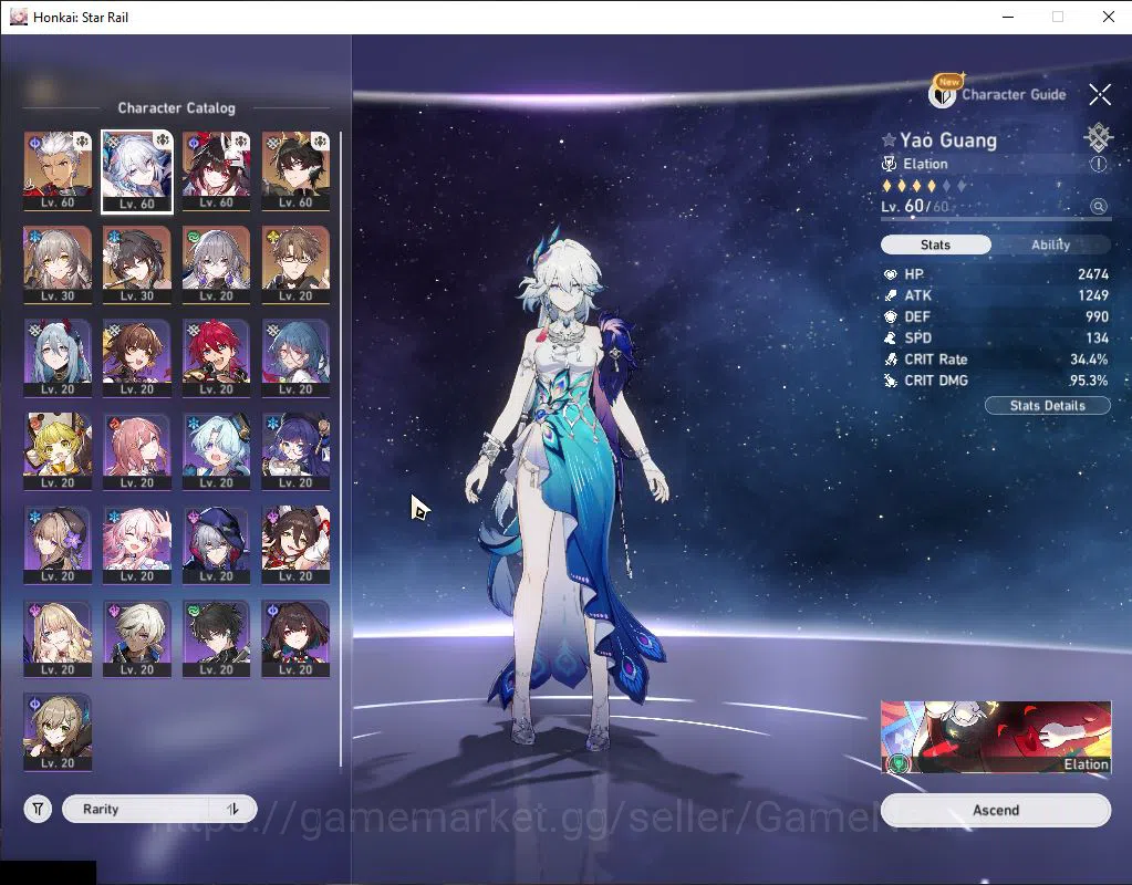 Honkai Star Rail Mid Game Asia|TL 44|15K SJ|5 Limited|Yao Guang,Sparkle,Dant image 1