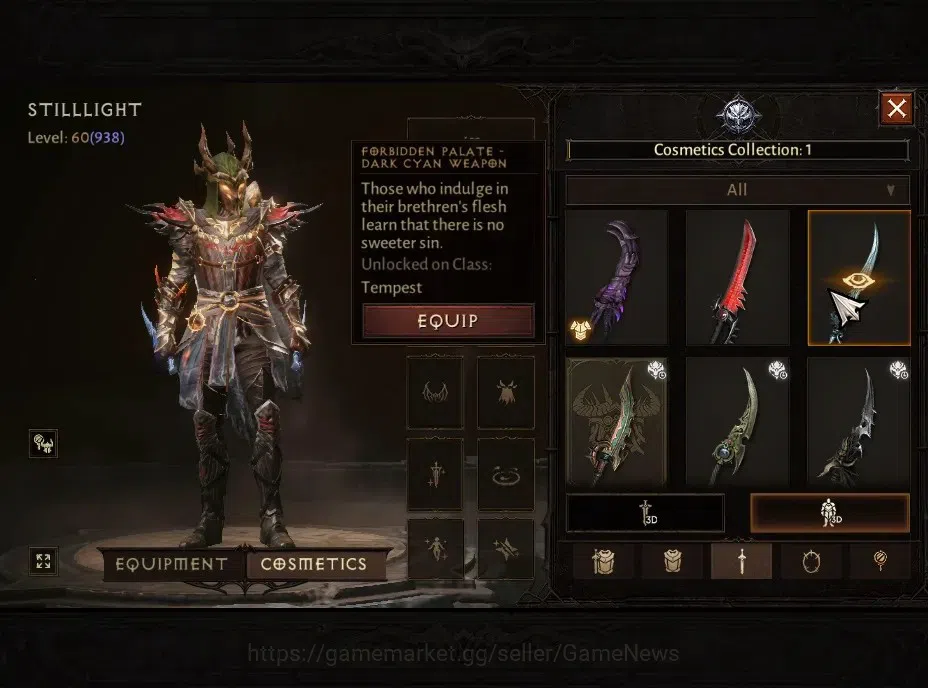 Diablo Immortal Accounts High-End SEA-Anu|CS ON|Lv60(938)|Tempest|CR 2k|Reso 600|Paragon Maledictor|INFERNO VII|3 8