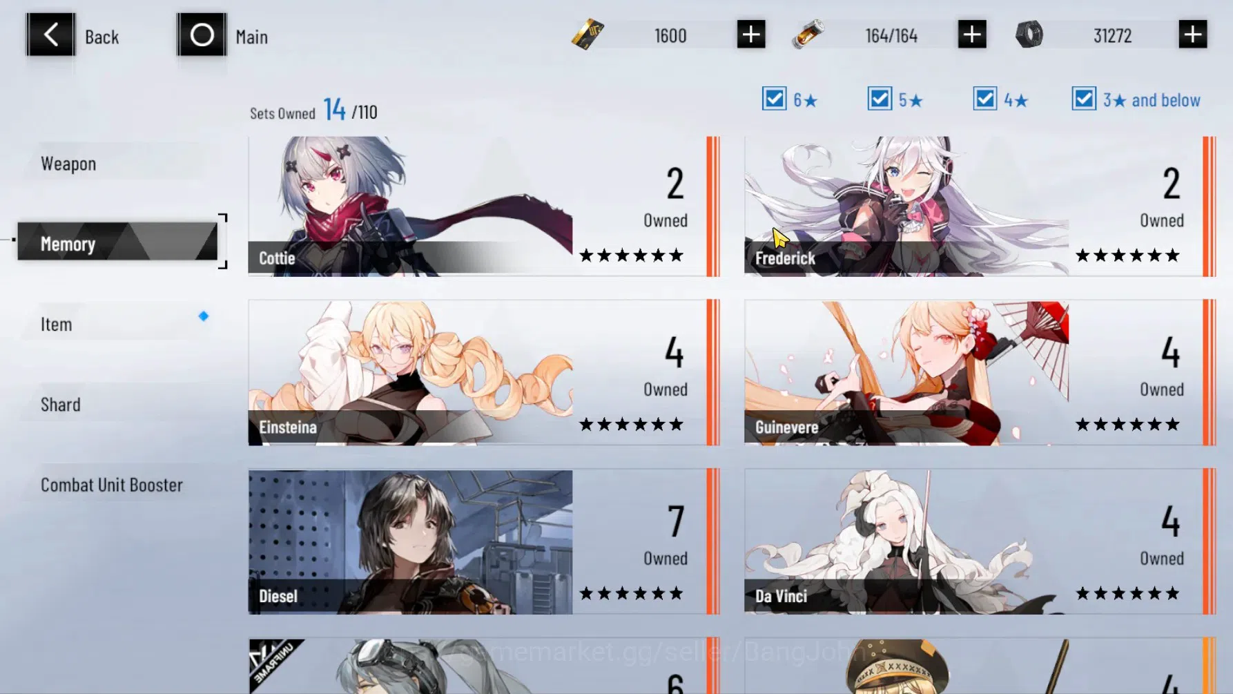 Punishing: Gray Raven Accounts ASIA | Lv.62 | Lucia CW,Discord Secator,CCrocotta, image 16