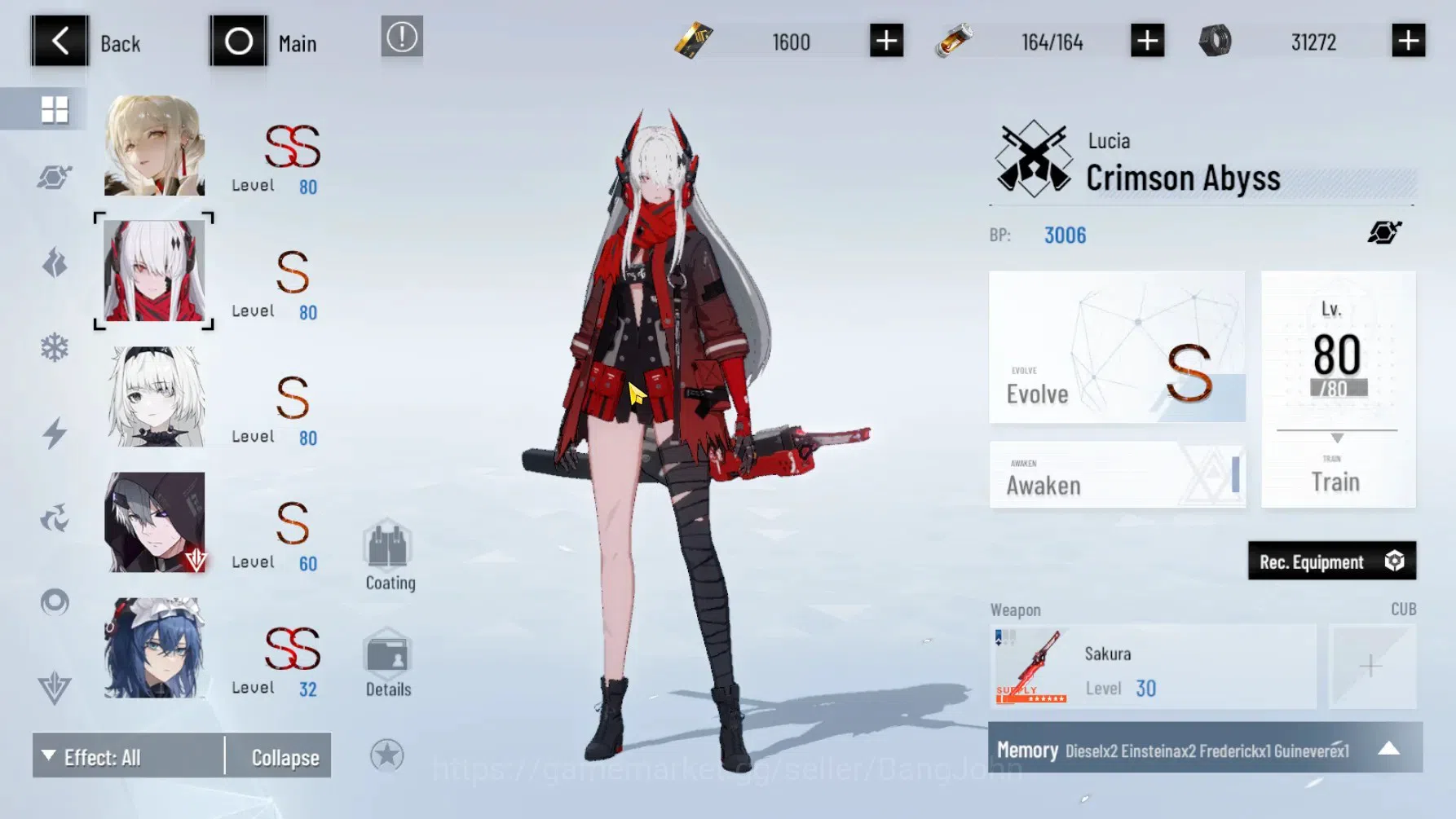 Punishing: Gray Raven Accounts ASIA | Lv.62 | Lucia CW,Discord Secator,CCrocotta, image 4