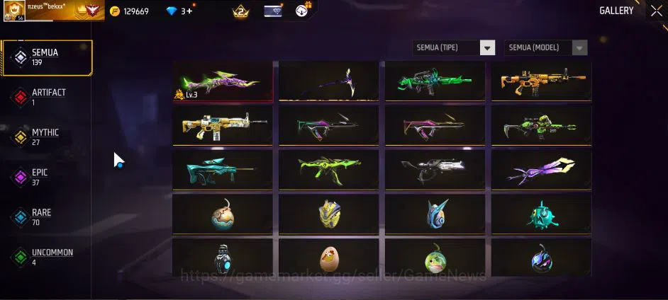 Free Fire Accounts Indonesia| M1887 Mamba GNAW |M1014 Green Flame Dra image 9