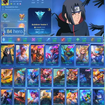 Mobile Legends: Bang Bang Accounts Smurf HERO 84 SKIN 84 | EMBLEM GOOD | JULIAN ITACHI| FLUFFY DREAM FLORY | EPIC MOKOV