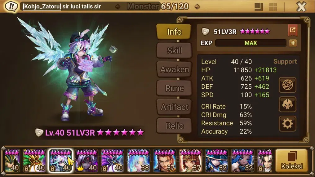 Summoners War: Sky Arena Accounts End-Game ASIA Lv100|3 LD(51LV3R,Beelzebub,Jaara)+78Total NB5,139 6*Monsters|Solor5 11