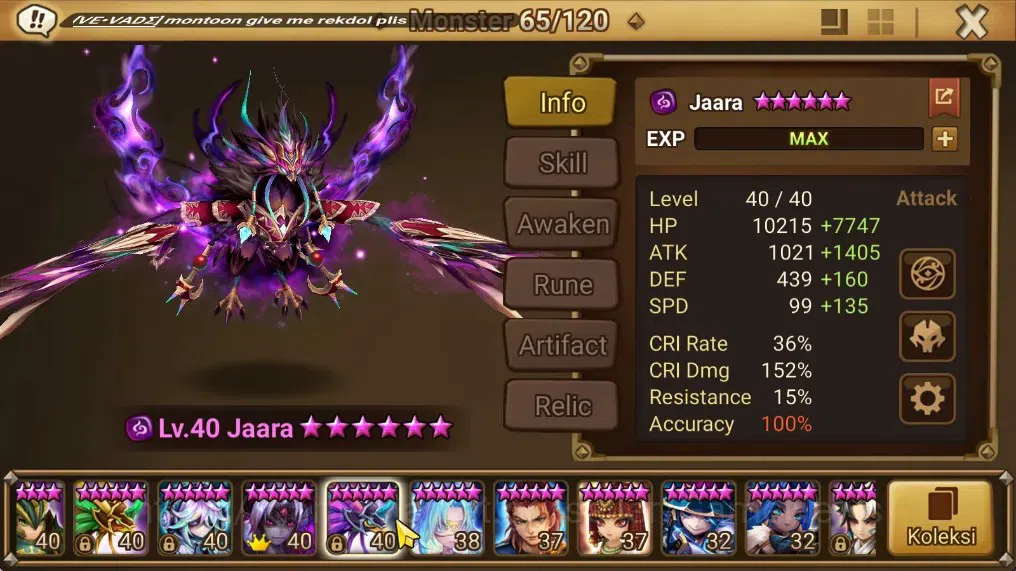 Summoners War: Sky Arena Accounts End-Game ASIA Lv100|3 LD(51LV3R,Beelzebub,Jaara)+78Total NB5,139 6*Monsters|Solor5 13