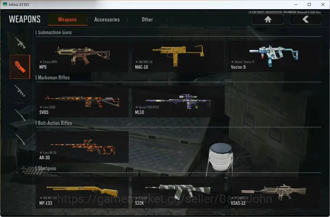 Arena Breakout Accounts High-End Mobile | LV 30 | SV 23.8 M | CV 22.7 M | ET USAS-12, Forest MP5, Abomi. Vector 9, GM AK-12 9