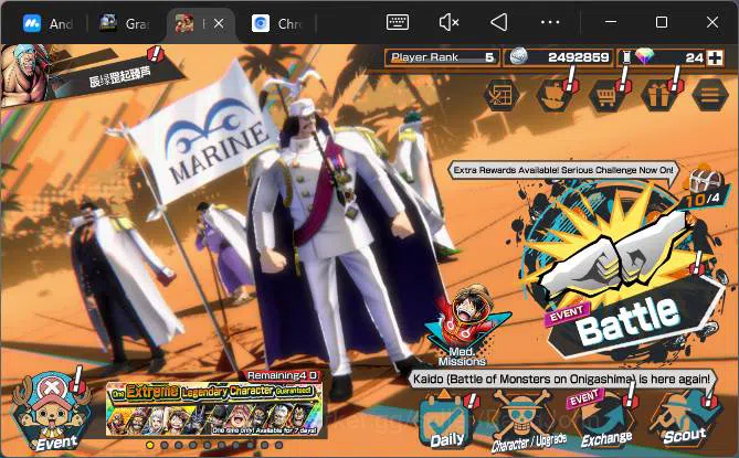 GLOBAL| EX 5| PR 5|T5E Nusjuro,BP Kuzan,WI Trafalgar Law,BMO Kaido,MWD Luffy,etc|More Detail Check SS|OPBR281B One Piece Bounty Rush Others GLOBAL| EX 5| PR 5|T5E Nusjuro,BP Kuzan,WI Trafalg image 1
