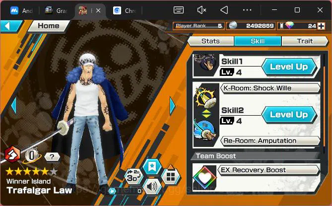 One Piece Bounty Rush Accounts Others GLOBAL| EX 5| PR 5|T5E Nusjuro,BP Kuzan,WI Trafalgar Law,BMO Kaido,MWD Luffy,etc|More 6