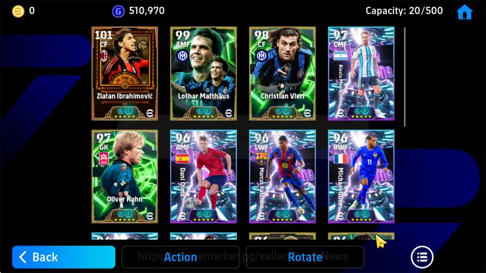 eFootball Accounts Mid-Tier Mobile|Big Time Zlatan Ibrahimovic(Phenom Finishing,Willpower),Marcus Rashford(Acceleration 6