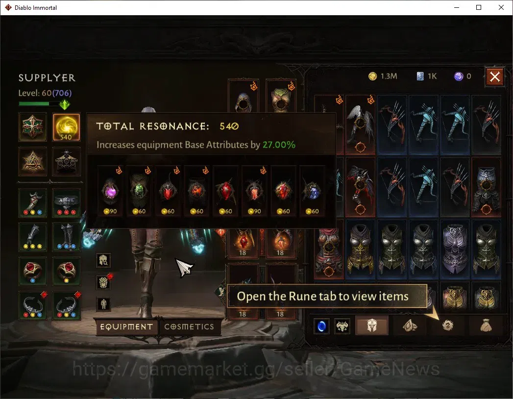 Diablo Immortal Accounts SEA - Vasily|CS ON|Lv60(706)|Demon Hunter|42k CR|R image 4