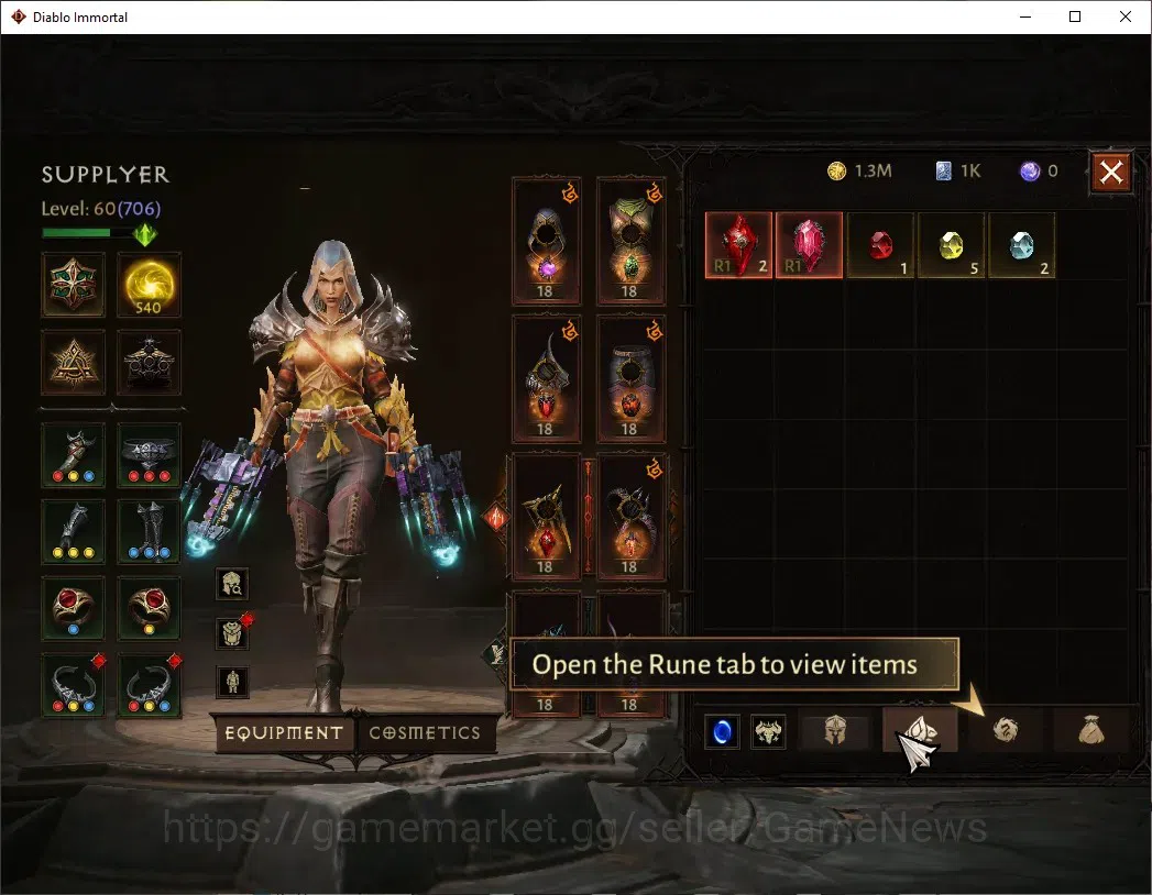 Diablo Immortal Accounts SEA - Vasily|CS ON|Lv60(706)|Demon Hunter|42k CR|R image 6