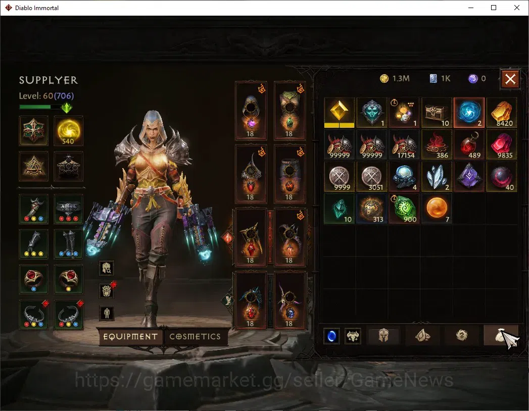 Diablo Immortal Accounts SEA - Vasily|CS ON|Lv60(706)|Demon Hunter|42k CR|R image 8