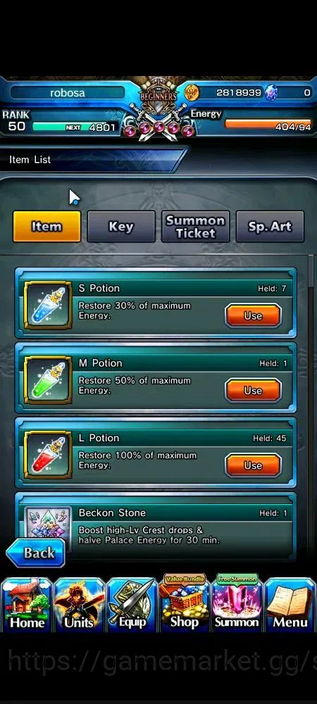 Grand Summoners Accounts Global|Rank 50|4 Ascend+1 TW|Marisa Kirisame+TW,St image 2