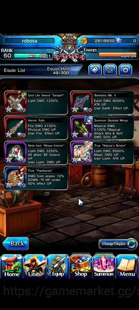 Grand Summoners Accounts Global|Rank 50|4 Ascend+1 TW|Marisa Kirisame+TW,St image 5