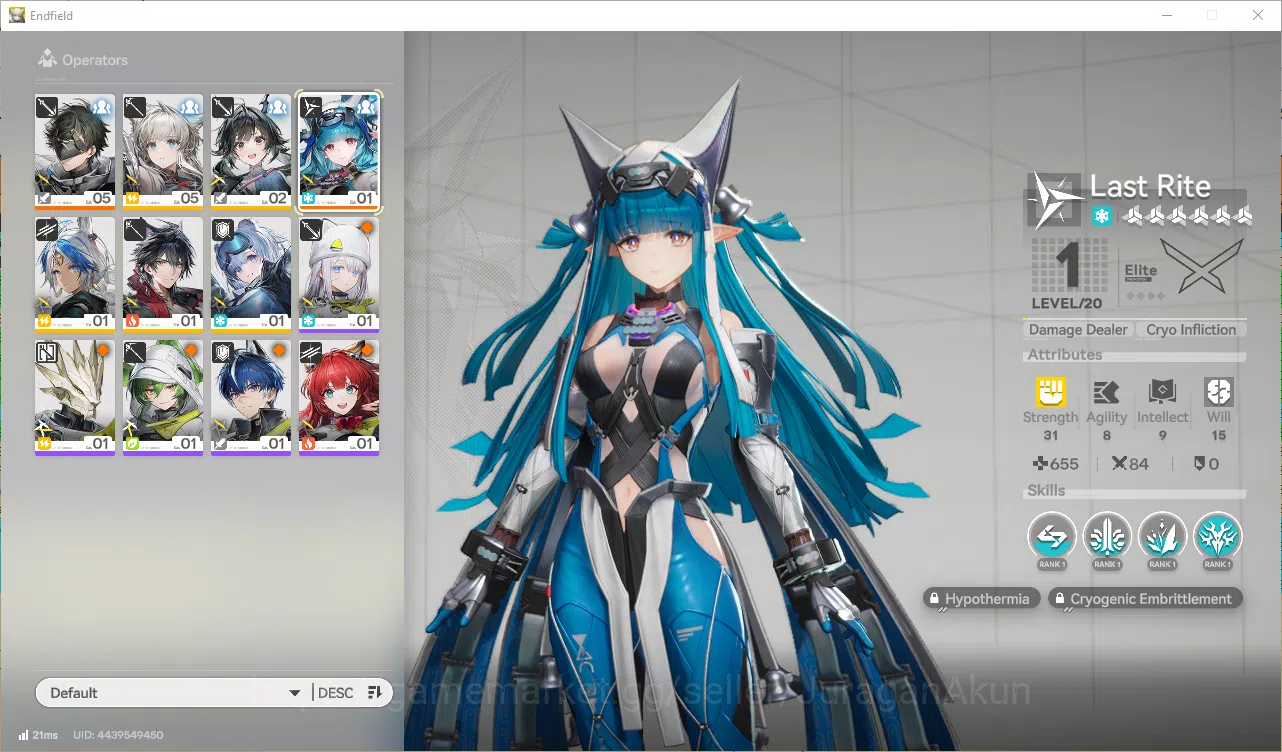 Arknights: Endfield Accounts Asia Lv 2 | Fresh Starter 1 SSR (Last Rite) + 3 SR Character | Male MC |Log Gryplink | Take 3