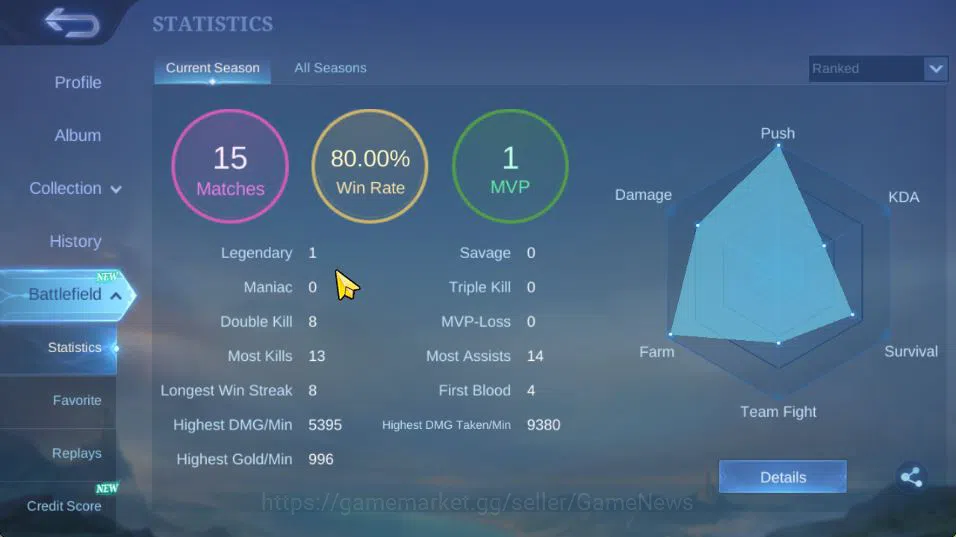 Mobile Legends: Bang Bang Accounts Hero 132|Skin 332|High Immo 107|CC[YSS,Nata],LBox[ image 4