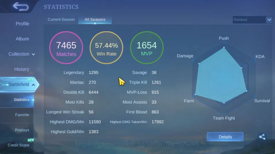 Mobile Legends: Bang Bang Accounts Hero 132|Skin 332|High Immo 107|CC[YSS,Nata],LBox[ image 5