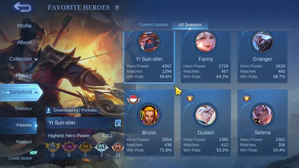 Mobile Legends: Bang Bang Accounts Hero 132|Skin 332|High Immo 107|CC[YSS,Nata],LBox[ image 6