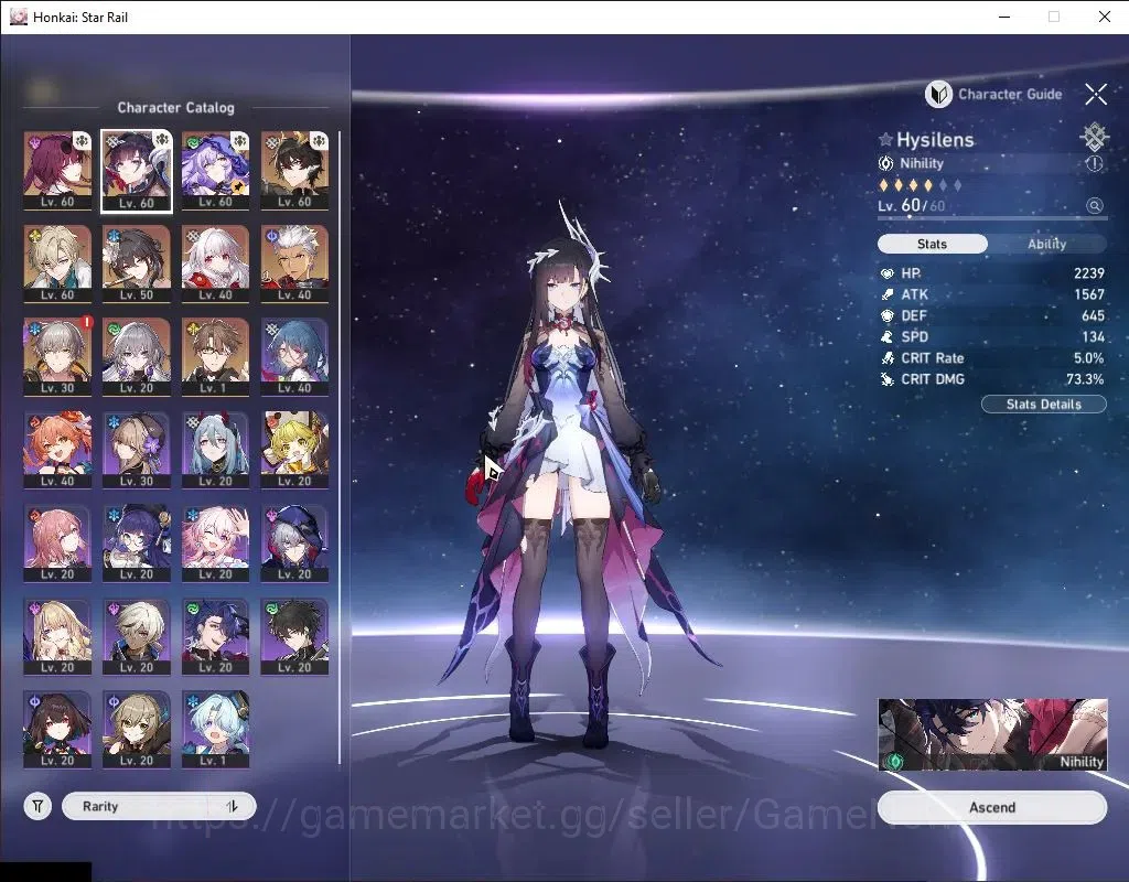 Honkai Star Rail Accounts Asia|TL 54|7 Limited|Kafka,Hysilens,Black Swan,Dan image 4