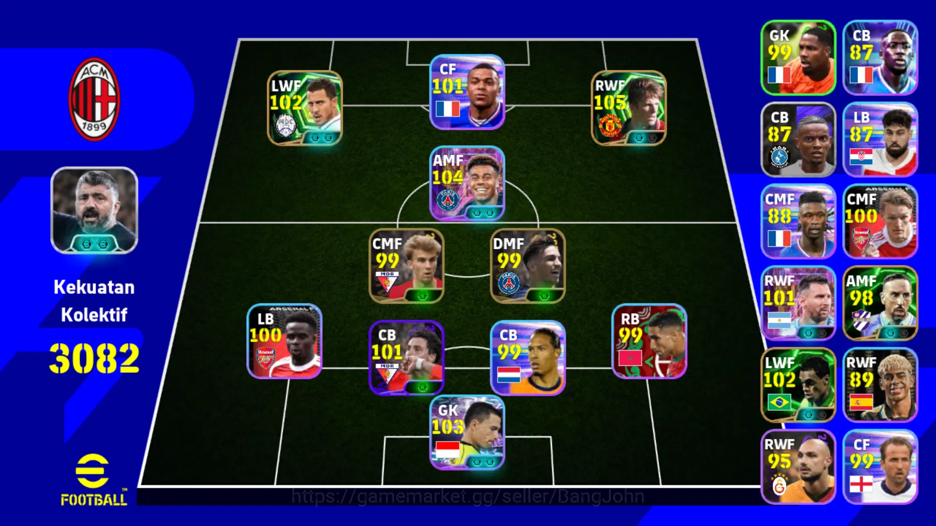 eFootball Accounts Power 3080 | David Beckham Epic | Desire Doue Show image 1