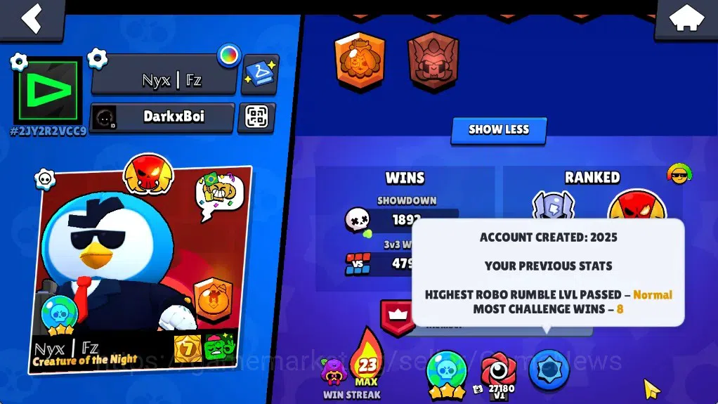 Brawl Stars Accounts 62514 Trophy|102Brawlers 19Max|UL Kaze&Sirius|10k 3