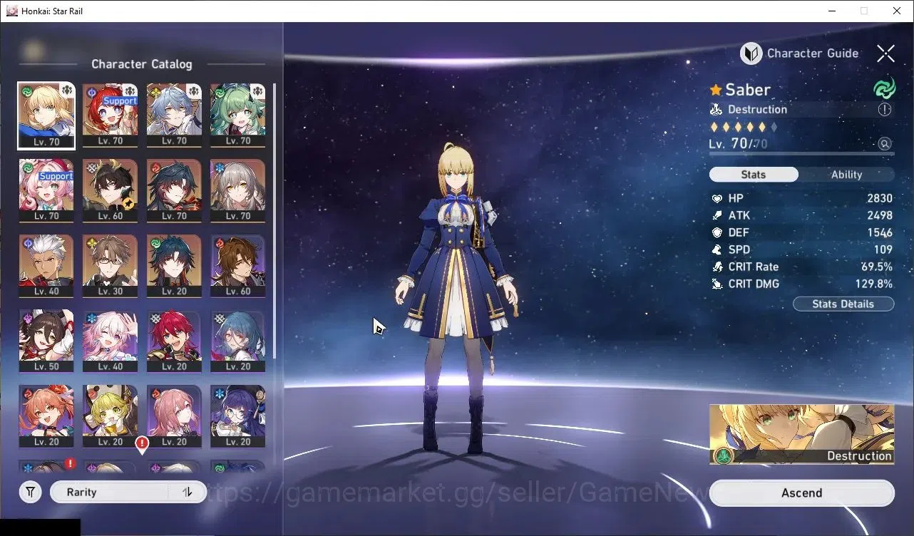 Honkai Star Rail Accounts ASIA|TL 56|7 Limited|Saber+Sign,Mortenax Blade,Sun image 4