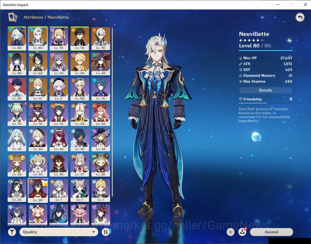 Genshin Impact Accounts ASIA|AR 55|6 Limited+32(*4Character)|Neuvillate,Fu image 3