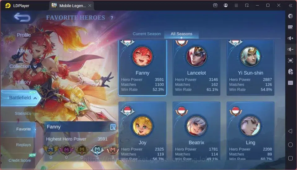 Mobile Legends: Bang Bang Accounts GLOBAL Hero 118 Skin 207| LuckBox Martis| Valentin image 17