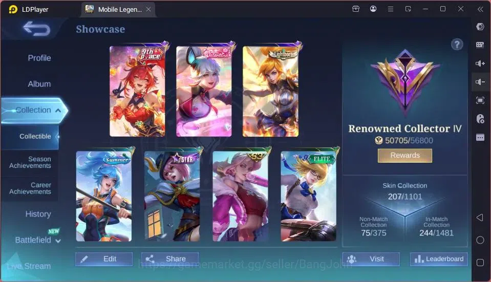 Mobile Legends: Bang Bang Accounts GLOBAL Hero 118 Skin 207| LuckBox Martis| Valentin image 19