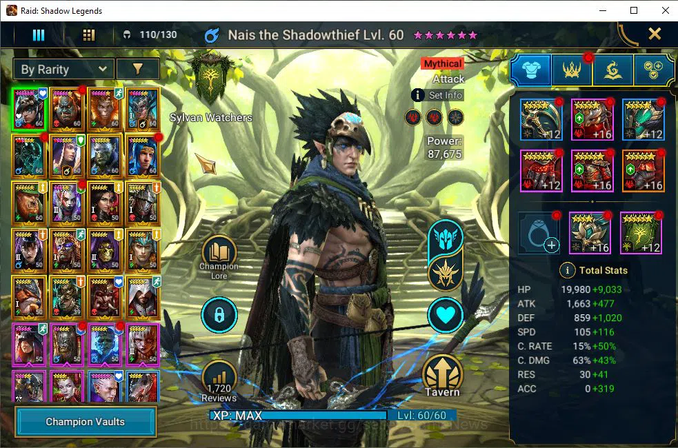 Raid: Shadow Legends Accounts Lv50 582K Power|1 Mythical (Nais)|19 Legendary (Cr image 3