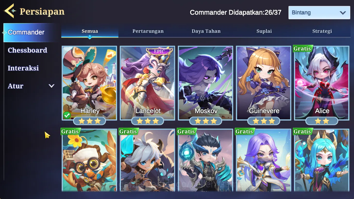 Magic Chess: Go Go Accounts High Tag Team Immortal 597|26 Commander 4 Max|Epic (Lancelot),Special (Layla Blue Spectre),6 11