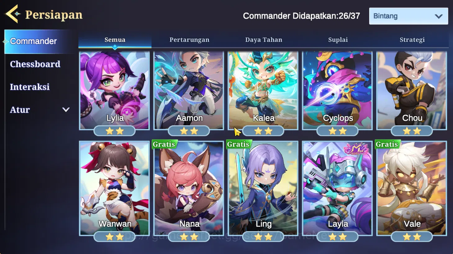 Magic Chess: Go Go Accounts High Tag Team Immortal 597|26 Commander 4 Max|Epic (Lancelot),Special (Layla Blue Spectre),6 13