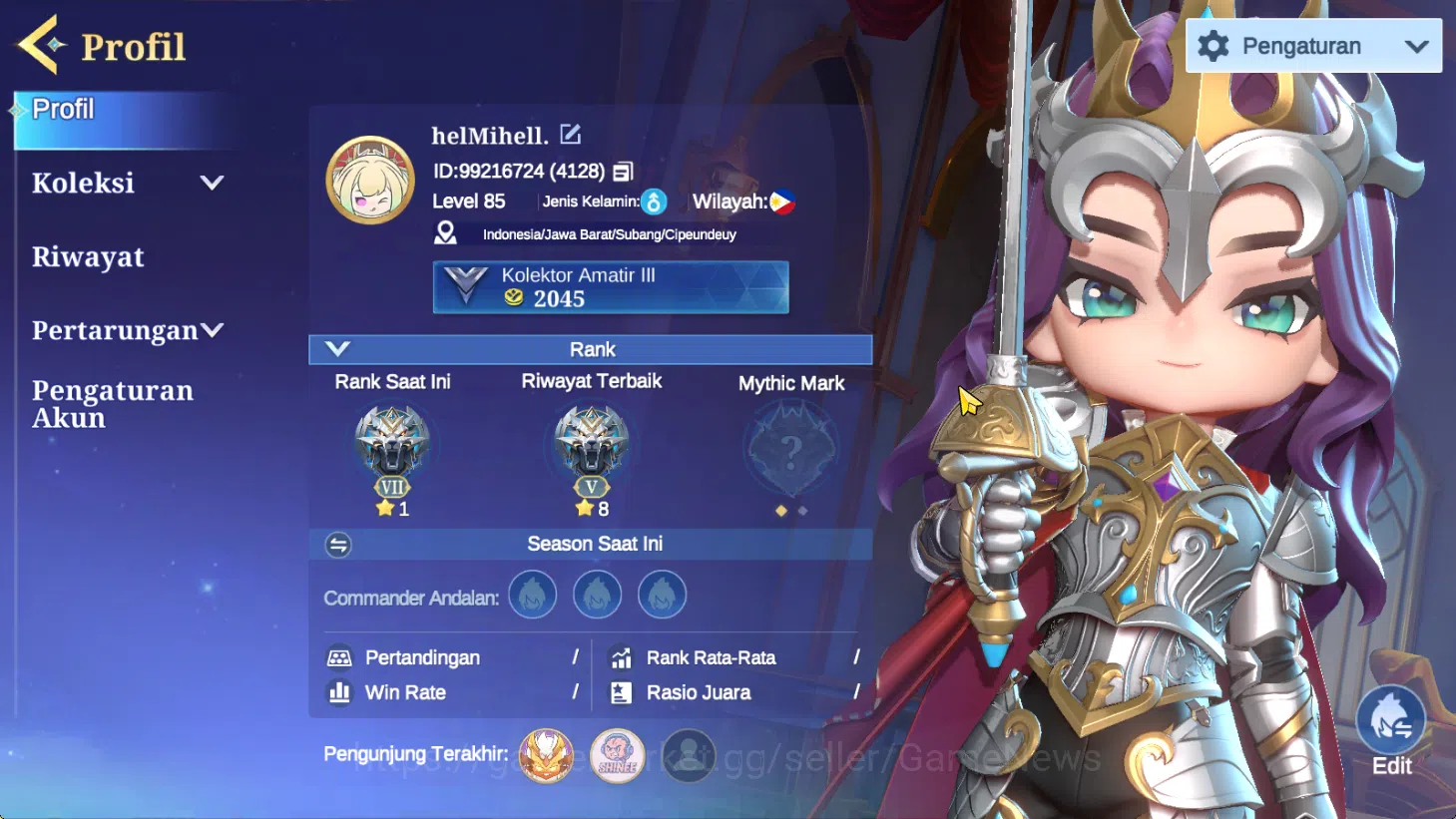 Magic Chess: Go Go Accounts High Tag Team Immortal 597|26 Commander 4 Max|Epic (Lancelot),Special (Layla Blue Spectre),6 3