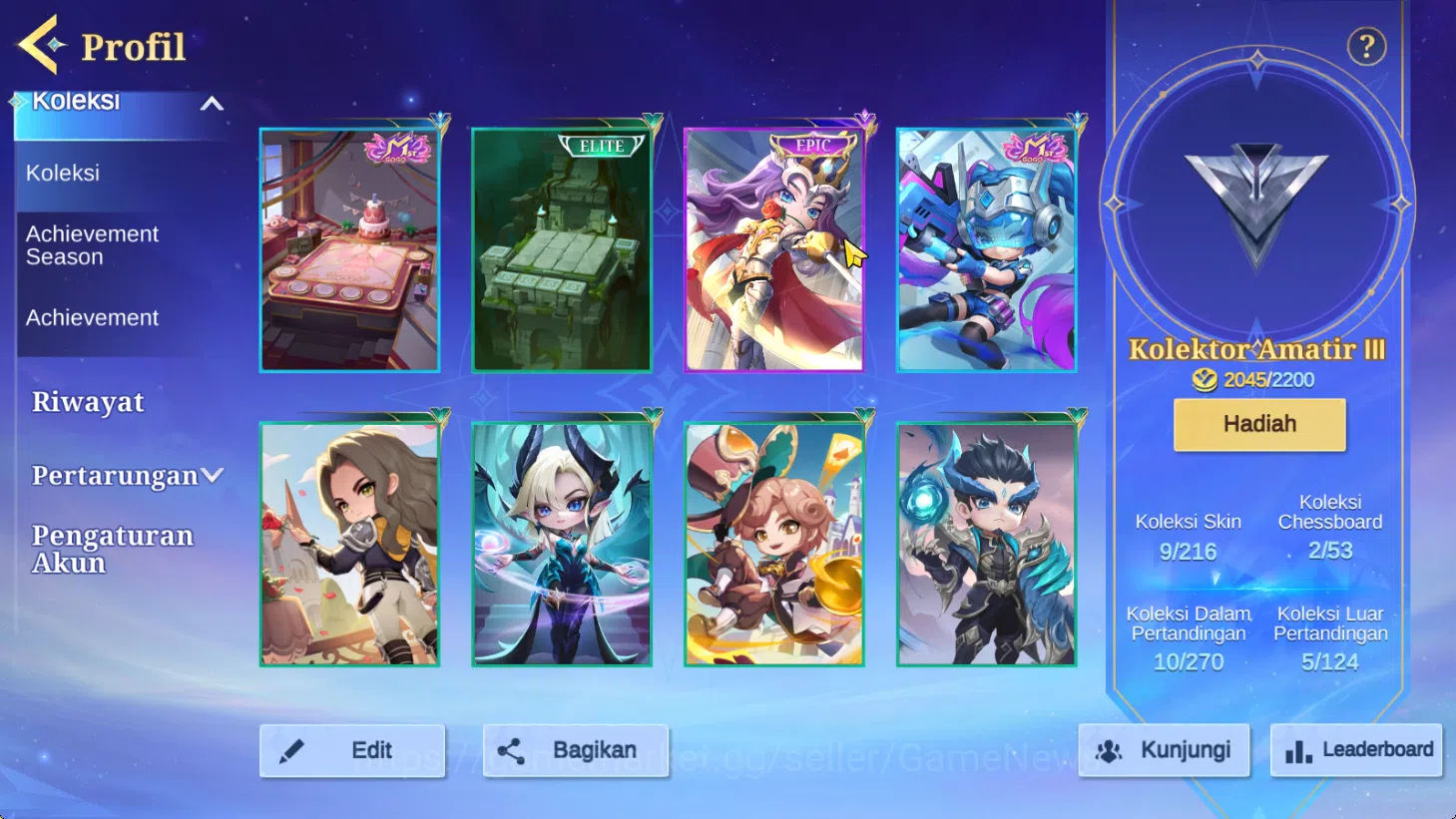 Magic Chess: Go Go Accounts High Tag Team Immortal 597|26 Commander 4 Max|Epic (Lancelot),Special (Layla Blue Spectre),6 4