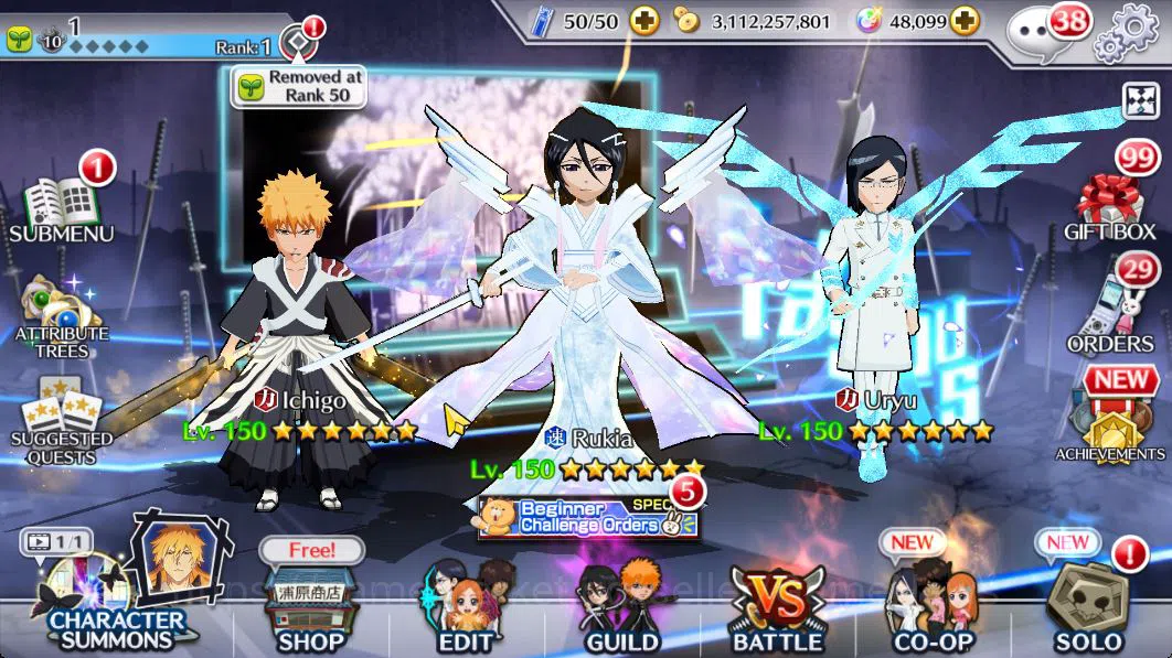 Bleach: Brave Souls Mid-Tier [GLOBAL]48K Orb|Rukia 10th Aniv,TYBW26[Uryu,Ichigo image 1