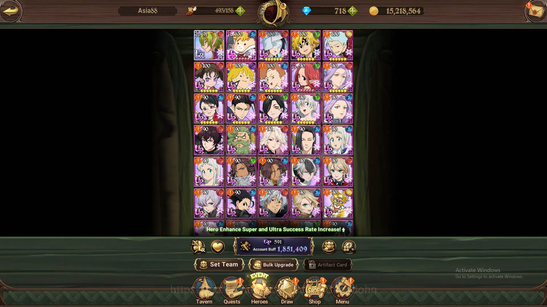 The Seven Deadly Sins: Grand Cross Accounts Others ASIA|1.8M CC|DM 718|LR Helbram 4/6|4UR Lancelot,Meresca,ODK,DKM,etc|More 3