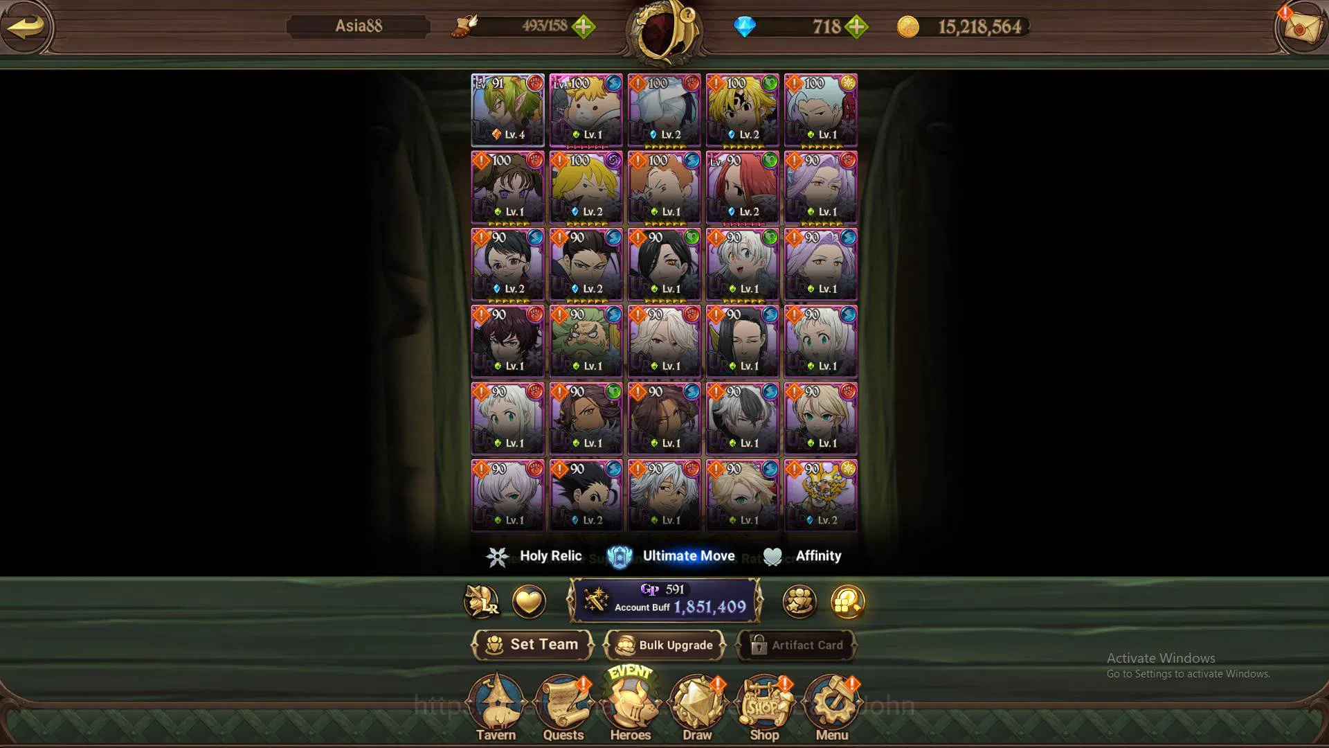 The Seven Deadly Sins: Grand Cross Accounts Others ASIA|1.8M CC|DM 718|LR Helbram 4/6|4UR Lancelot,Meresca,ODK,DKM,etc|More 5