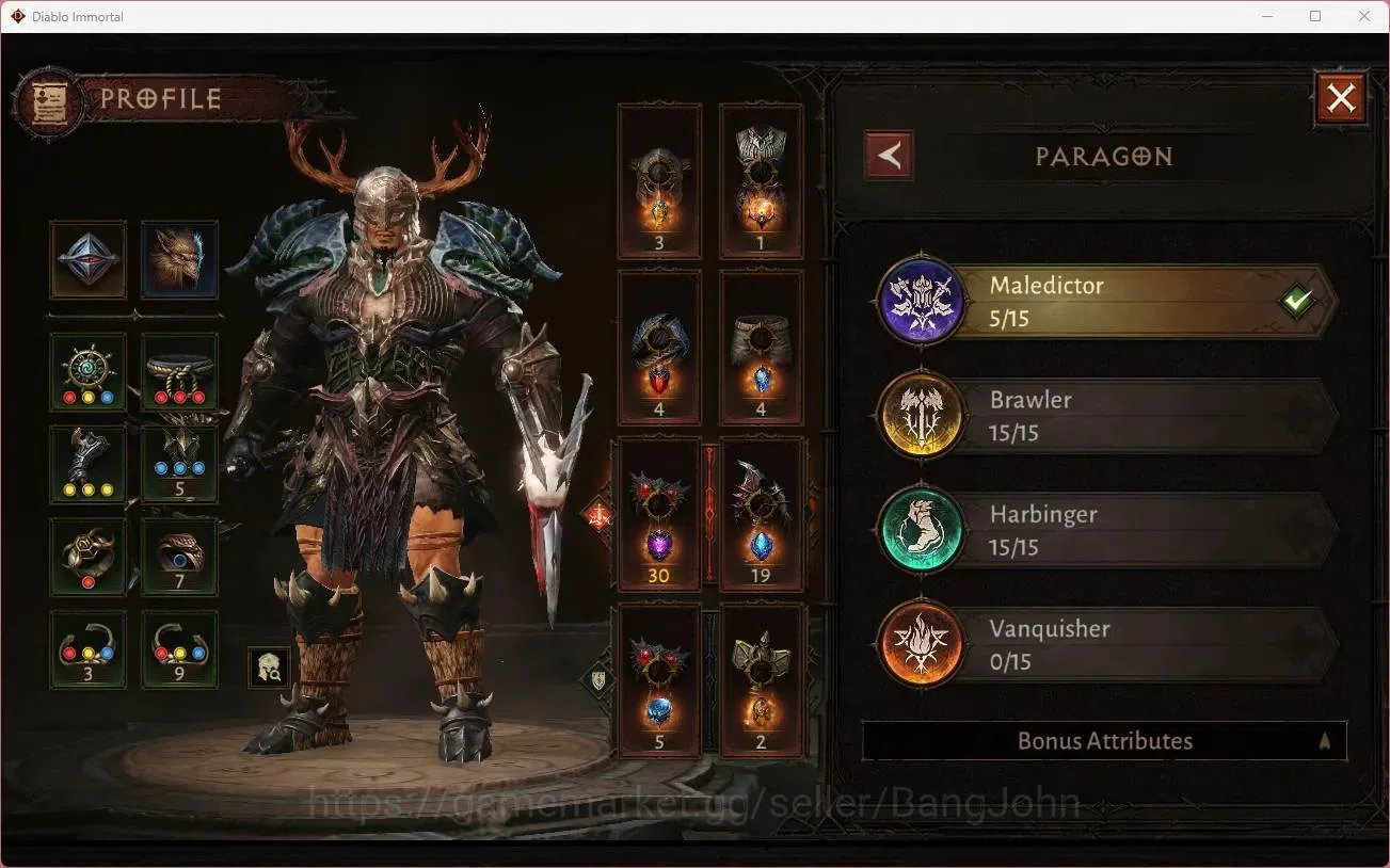 Diablo Immortal Accounts High-End NA - High Heavens | 60 (636) Barbarian - Maledictor | CR 36k | Reso 360 | Inferno 2 |Varog 2