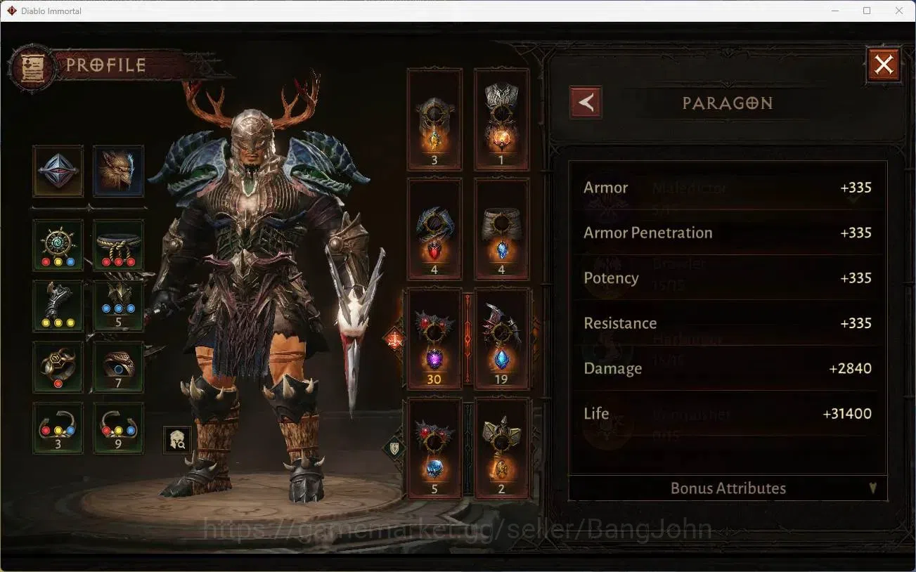 Diablo Immortal Accounts High-End NA - High Heavens | 60 (636) Barbarian - Maledictor | CR 36k | Reso 360 | Inferno 2 |Varog 3