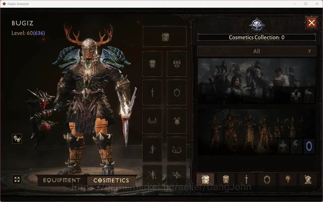 Diablo Immortal Accounts High-End NA - High Heavens | 60 (636) Barbarian - Maledictor | CR 36k | Reso 360 | Inferno 2 |Varog 9