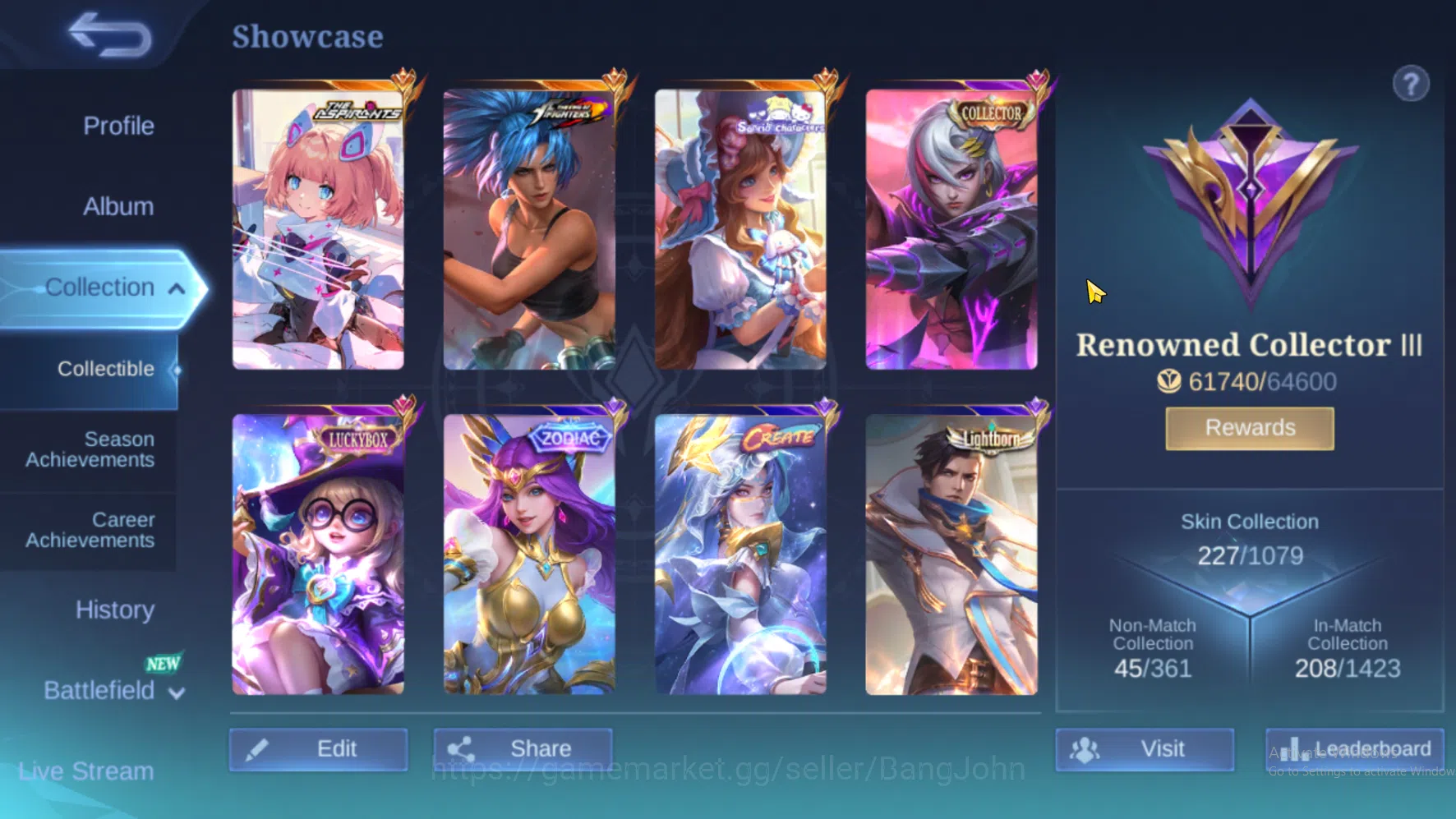 Mobile Legends: Bang Bang Accounts Hero 107 | Skin 227 | Aspirants Angela | KOF Karin image 2