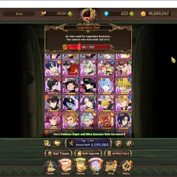 The Seven Deadly Sins: Grand Cross Accounts Endgame Global|4M CC|88 LS+420 Dm|4 LR,12 UR+Collab Persona
