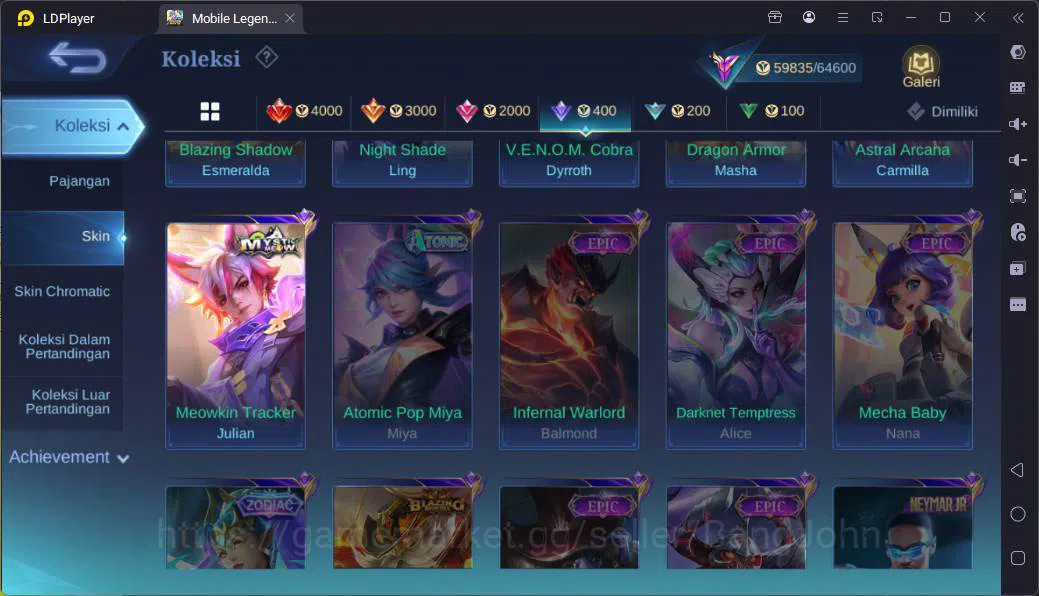 Mobile Legends: Bang Bang Accounts Hero 96|Skin 222|Kof Dyrroth+Karina,Prime Granger, image 12